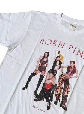 精选好物推荐 彩色合影BLACKPINK韩国演唱团体日常潮流短袖T恤
