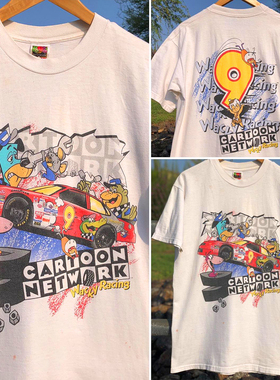 1997 Cartoon Network Wacky Racing lovers' style tee 短袖t恤