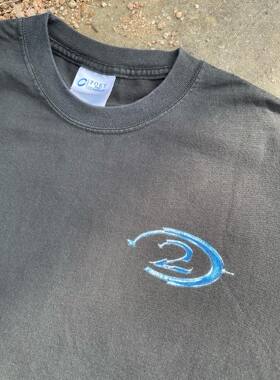 Halo 2 怀旧动漫vintage Large size重磅大码宽松男女tee短袖t恤
