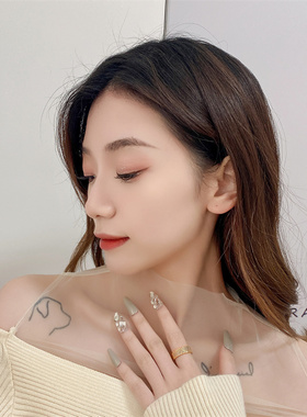 小众ins高级冷淡风欧美爆款食指戒指时尚简约百搭几何个性女指环