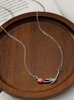 项链新款2024爆款夏日海边度假韩国优雅气质百搭玫瑰花项链锁骨链