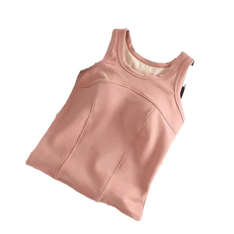 德绒一体式保暖背心带胸垫加绒加厚吊带打底内搭外穿防寒马甲,淘宝优惠券,粉丝福利购,淘宝优惠卷