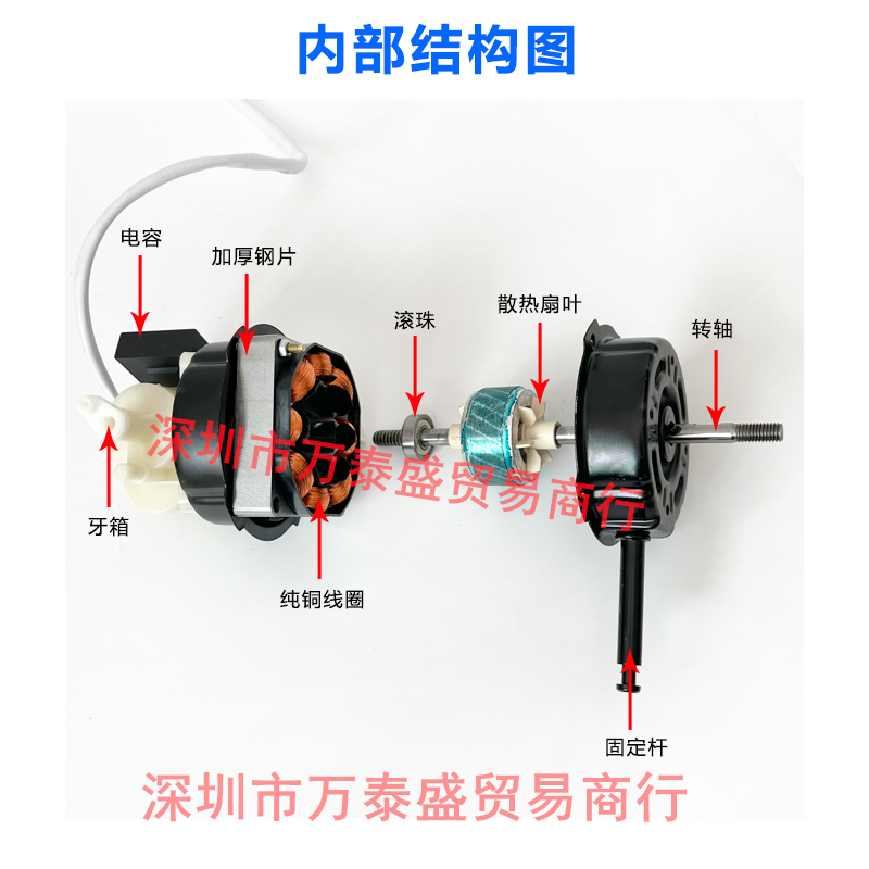 双滚珠轴承电风扇电机通用落地扇台扇马达纯铜线机头风扇电机配件