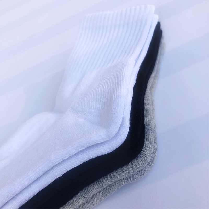 秋冬袜子男女中长筒袜ins潮加厚加绒保暖黑白纯色棉袜毛巾毛圈袜