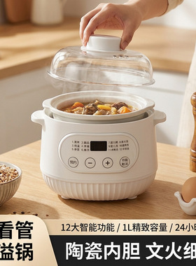 电炖锅家用多功能预约隔水炖锅燕窝陶瓷养生电炖盅煮粥煲汤锅礼品