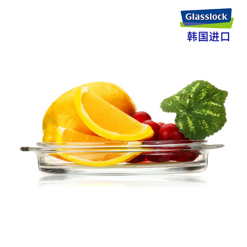 glasslock进口带玻璃盖钢化玻璃密封保鲜盒圆形微波炉便当饭盒 - 图2