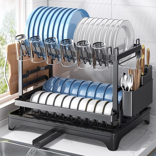 家图腾厨房置物架碗碟碗盘沥水架多功能碗架家用台面碗筷收纳碗柜