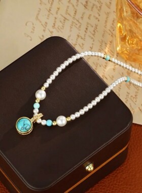 天然珍珠项链女轻奢设计感小米珠