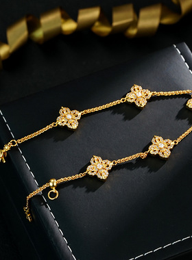 网络爆款满锆十字杵手链古法爆闪高级感手链个性轻奢风气质手饰