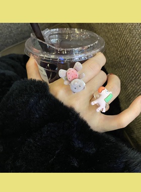 green可爱小熊戒指独特休闲