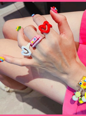 其他女滴油日韩个性戒指