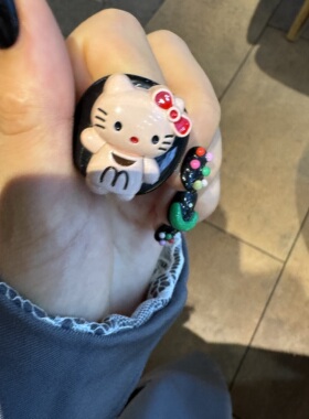 可爱卡通y猫咪戒指女潮玩百搭多款