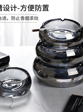 欧式玻璃大号圆形烟灰缸