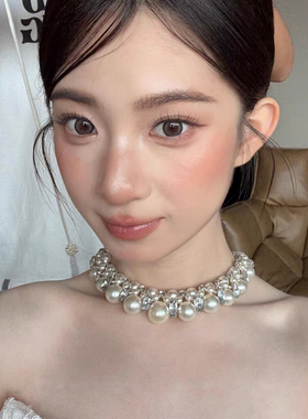 复古简约多层珍珠锁骨链