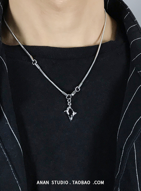 双子星钛钢项链男女欧美锁骨链