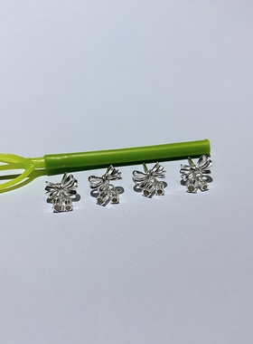 新款金包银铃兰蝴蝶结耳钉礼物