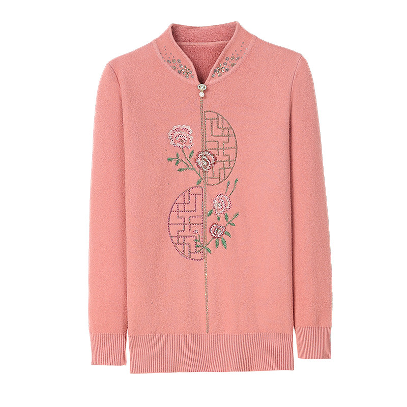 妈妈冬装打底衫40岁50高领针织衫 牧芮中老年女装