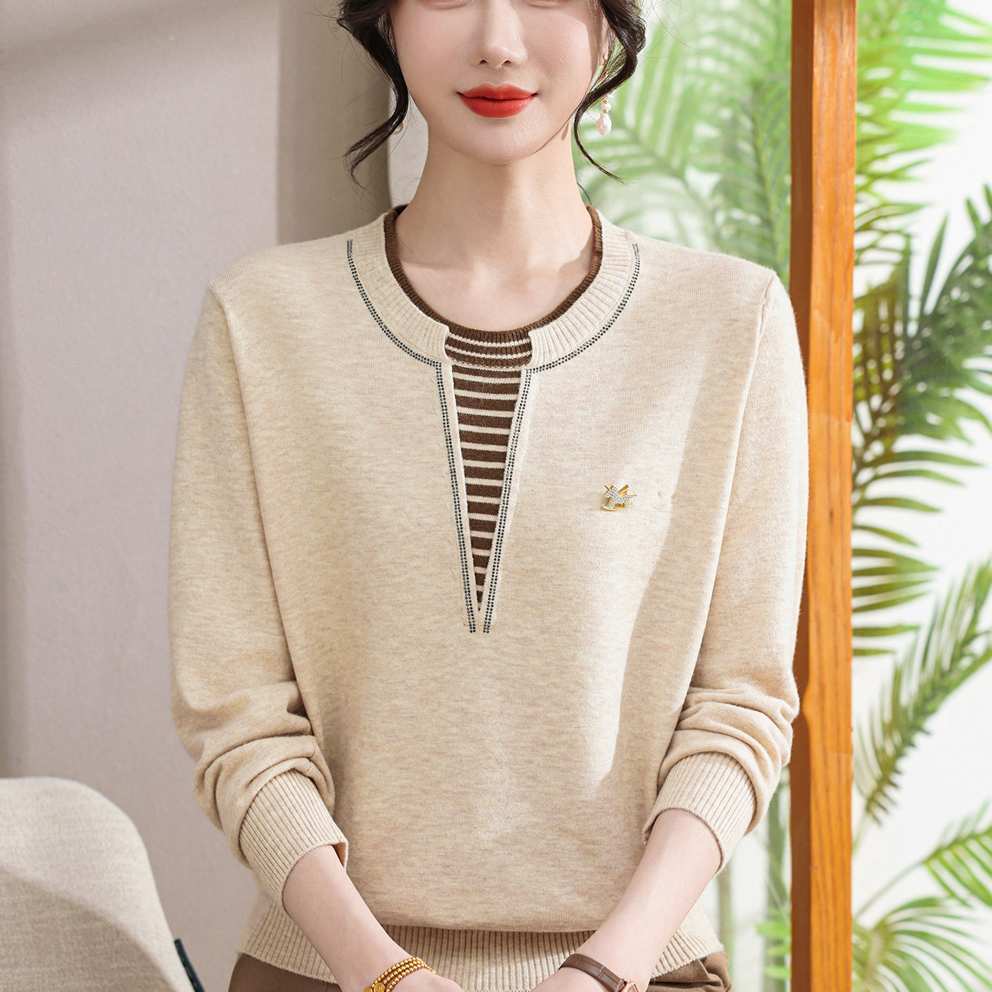 妈妈冬装套装喜婆婆婚宴装洋气针织小衫中老年秋冬上衣打底毛衣女,淘宝优惠券,粉丝福利购,淘宝优惠卷