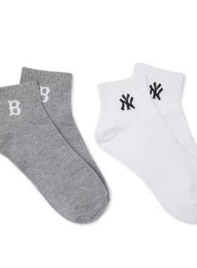 MLB小标休闲运动短筒袜两双装