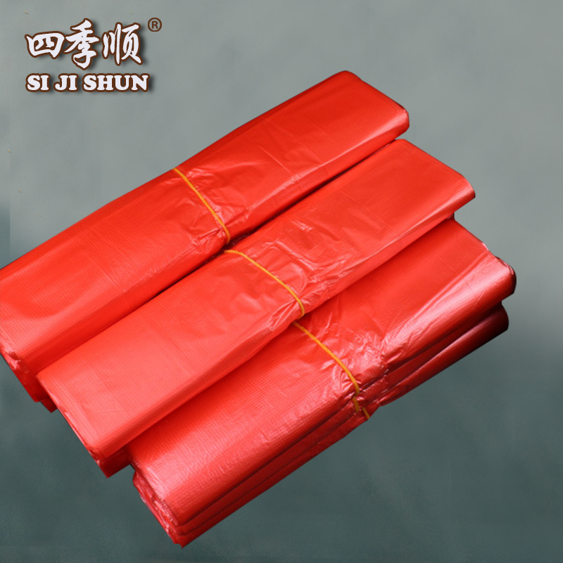 加厚红色压花纹马甲袋背心袋超市购物袋手提袋26cm30cm36cm市场袋 - 图2