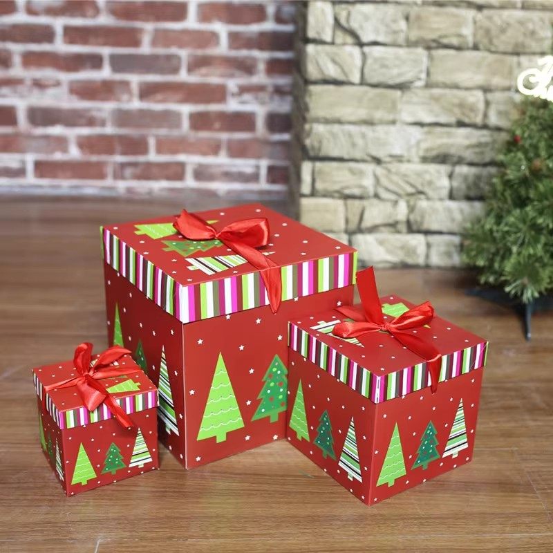 圣诞节装饰礼物盒收纳盒10-22cm礼品装饰摆件纸质圣诞礼品,淘宝优惠券,粉丝福利购,淘宝优惠卷