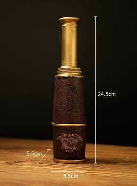 跨境美式复古单双筒望远镜创意装饰品树脂工艺客厅样板间酒吧橱柜