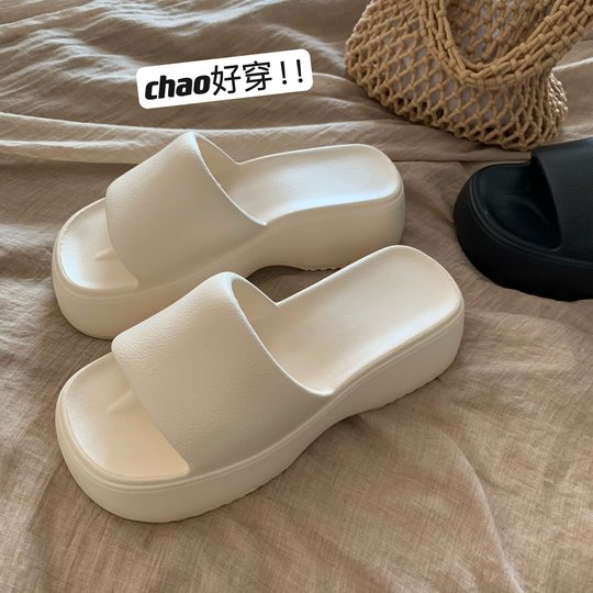 自留！CHAO推荐~厚底增高凉拖鞋女夏外穿露丝同款休闲沙滩一字拖