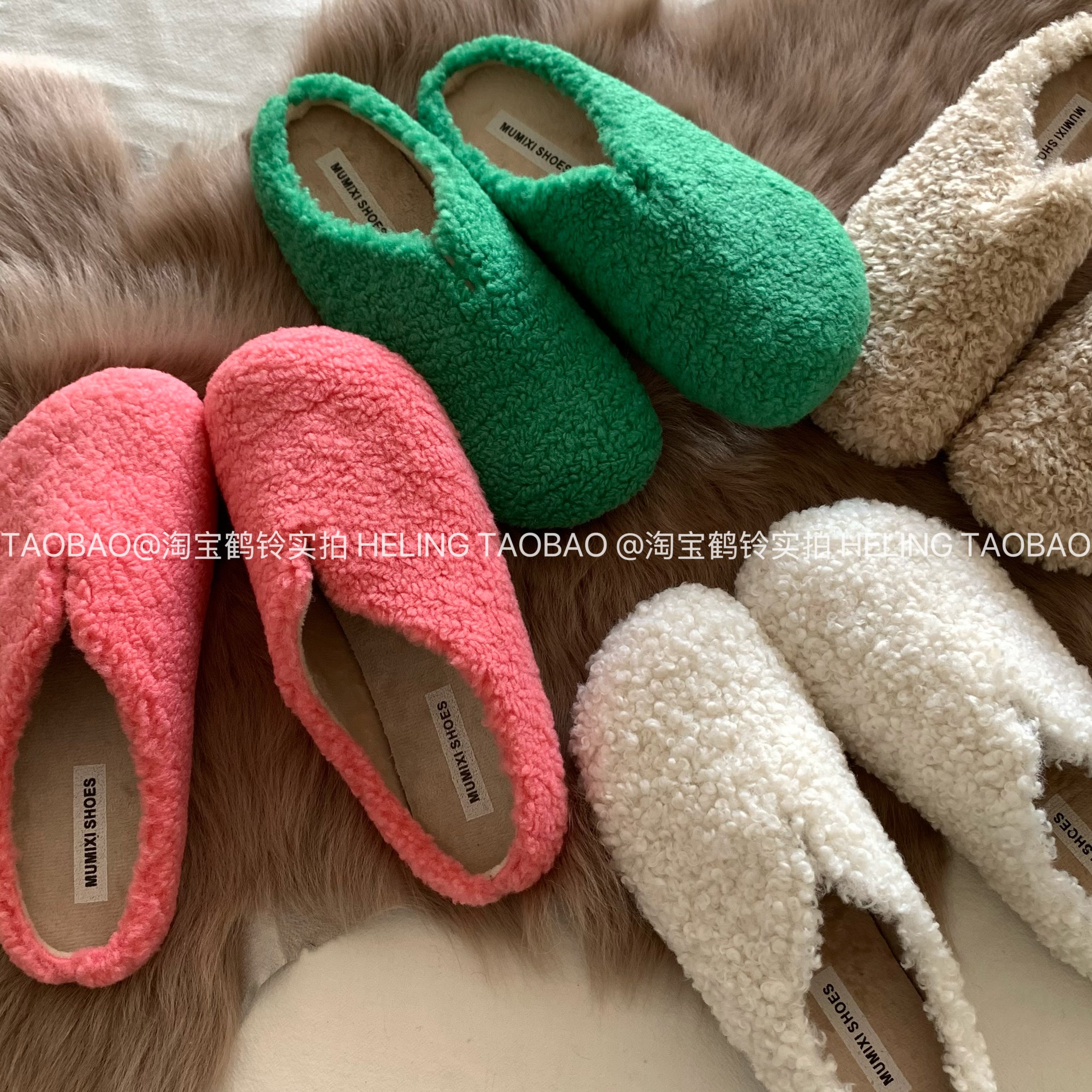 阿尔巴卡羊驼~INS懒人平底毛毛鞋2025秋冬穆勒鞋包头半拖毛毛拖女,淘宝优惠券,粉丝福利购,淘宝优惠卷