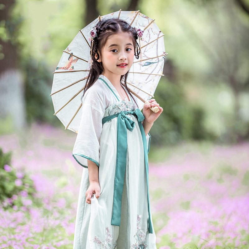 女童齐胸汉服古装薄款唐装9岁小女孩中国风超仙襦裙8儿童春夏衣服