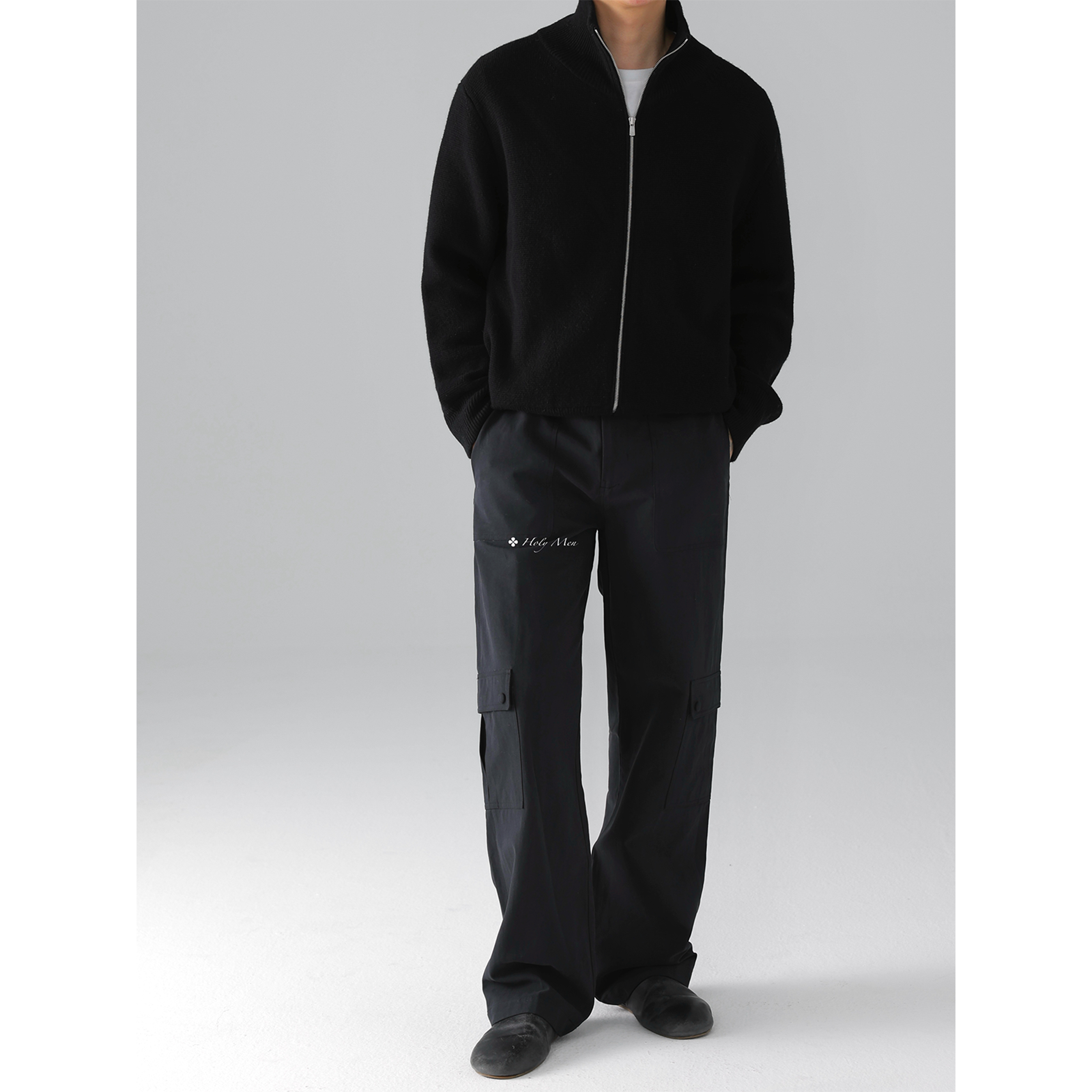 HolyMen | 25FW日本进口和纸纱直筒宽松可调节口袋工装长裤,淘宝优惠券,粉丝福利购,淘宝优惠卷