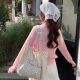 French Girly Moonlight Blue Floral Canvas Bag Original Retro Niche College Letter Large Capacity Shoulder Bag for Women