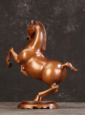 纯紫铜大唐跃马工艺品摆件