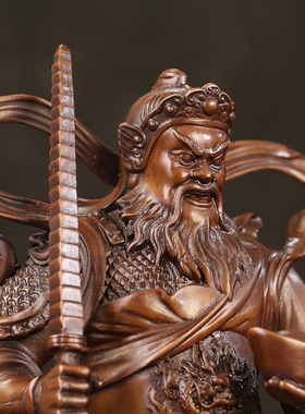 徽匠铜韵 紫铜赵公明武财神赵元帅赵公明像 公司开业 送礼佳品