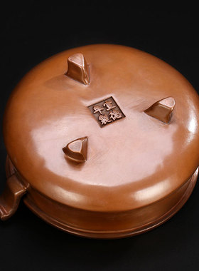 香薰炉纯紫铜海水纹山峰用品礼佛