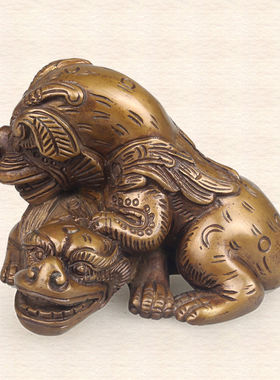 双狮纯紫铜文房商务风制品镇纸