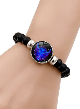 十二星座情侣手链男女学生日礼物手工创意黑色串珠手串饰品