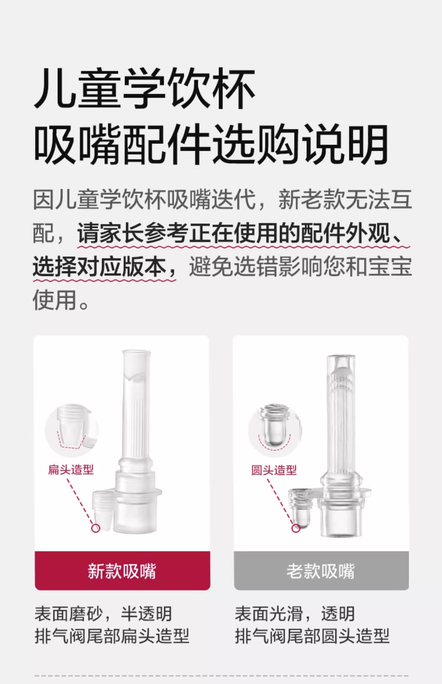 babycare水杯配件原装吸管儿童保温杯配件杯盖鸭嘴通用奶嘴 配件 - 图2