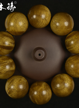 25mm水波纹金丝楠木闪电纹大珠子