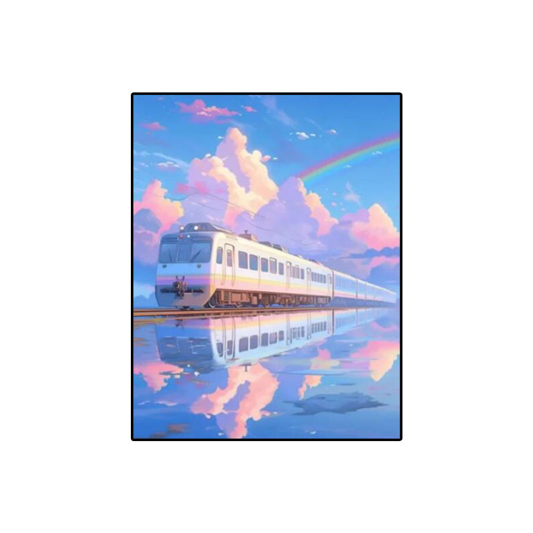 卡通海上列车十字绣2025新款5d满钻手工diy粘贴钻带相框装饰画,淘宝优惠券,粉丝福利购,淘宝优惠卷