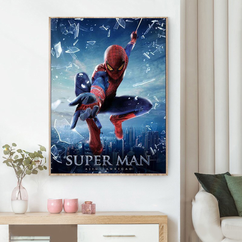 卡通蜘蛛侠钻石画2025新款满钻5d手工贴钻带相框儿童房十字绣,淘宝优惠券,粉丝福利购,淘宝优惠卷