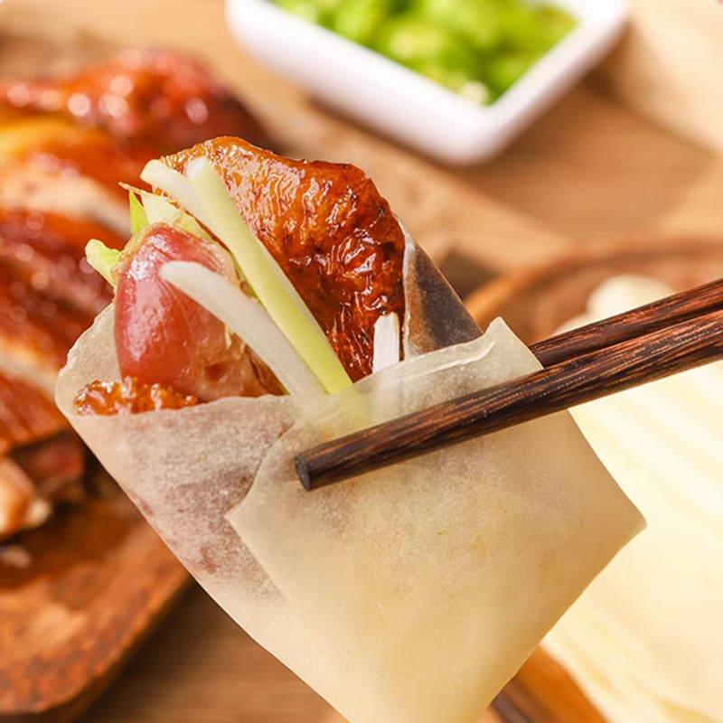 粮觅北京烤鸭饼皮筋饼皮卷饼春卷皮 早餐半成品薄饼京酱肉丝商用 - 图2