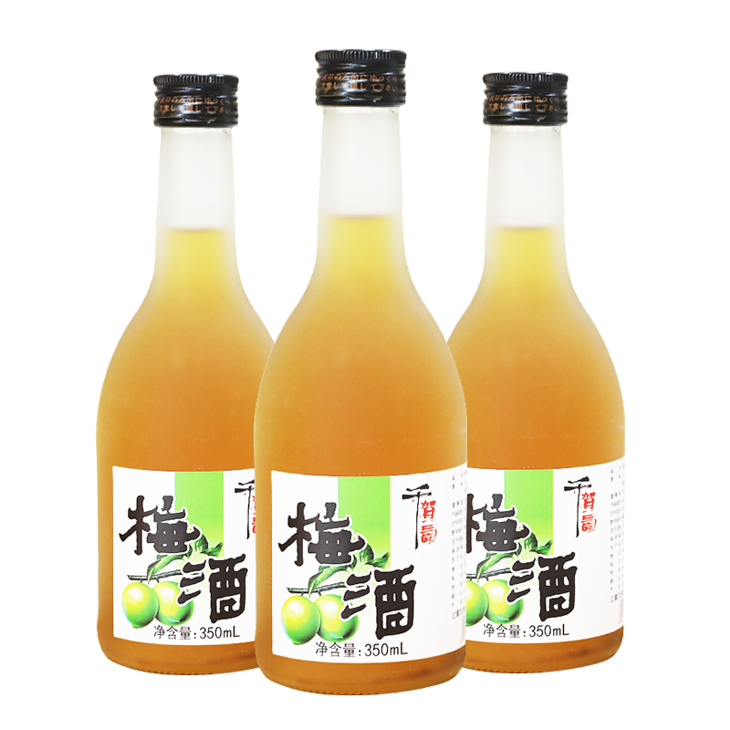 日式梅子酒千贺寿梅酒利口酒350ml*3蜜桃青梅酒果酒女士低度甜酒 - 图0