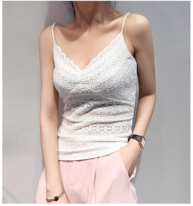 欧洲站2020春夏新款欧货蕾丝吊带 voqoT恤