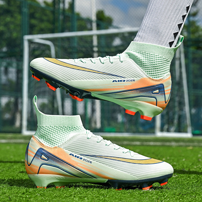 足球鞋高帮刺客14ag长钉男女青少年中小学生魔术贴儿童碎钉人造草,淘宝优惠券,粉丝福利购,淘宝优惠卷