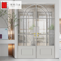 And Building Doors Narrow Side Old Iron Gate Method Type Retro Embossing Glass Toilet Door Titanium Magnesium Aluminum Alloy Partition House Door