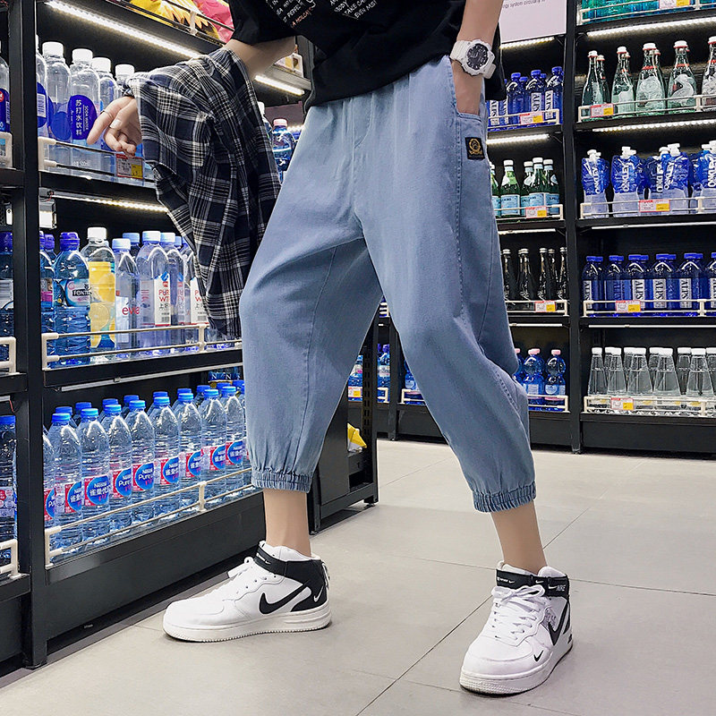 七分潮牌宽松抖音网红百搭牛仔裤 男势牛仔裤