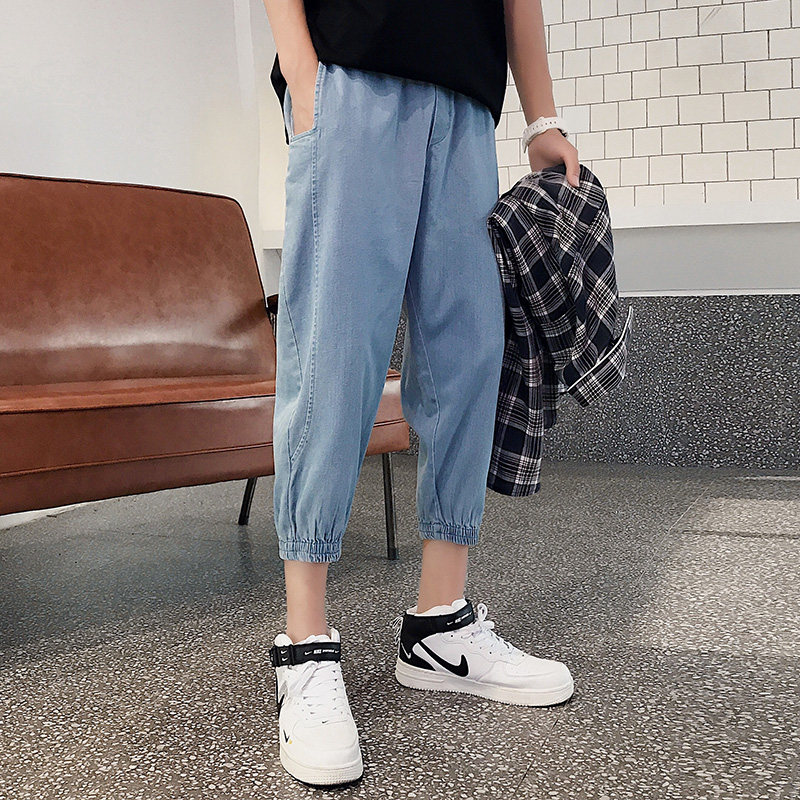 七分潮牌宽松抖音网红百搭牛仔裤 男势牛仔裤