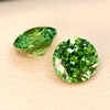 Star cut round peridot loose stone ring face