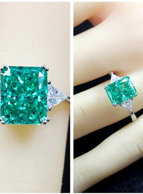 雷迪恩冰花切彩宝戒指女925纯银