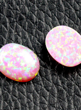 椭圆形平底光面彩色宝石饰品